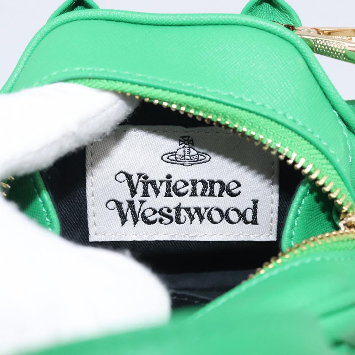 Vivienne Westwood MINI YASMINE Orb Hand Bag Leather Green Gold Auth am13089V