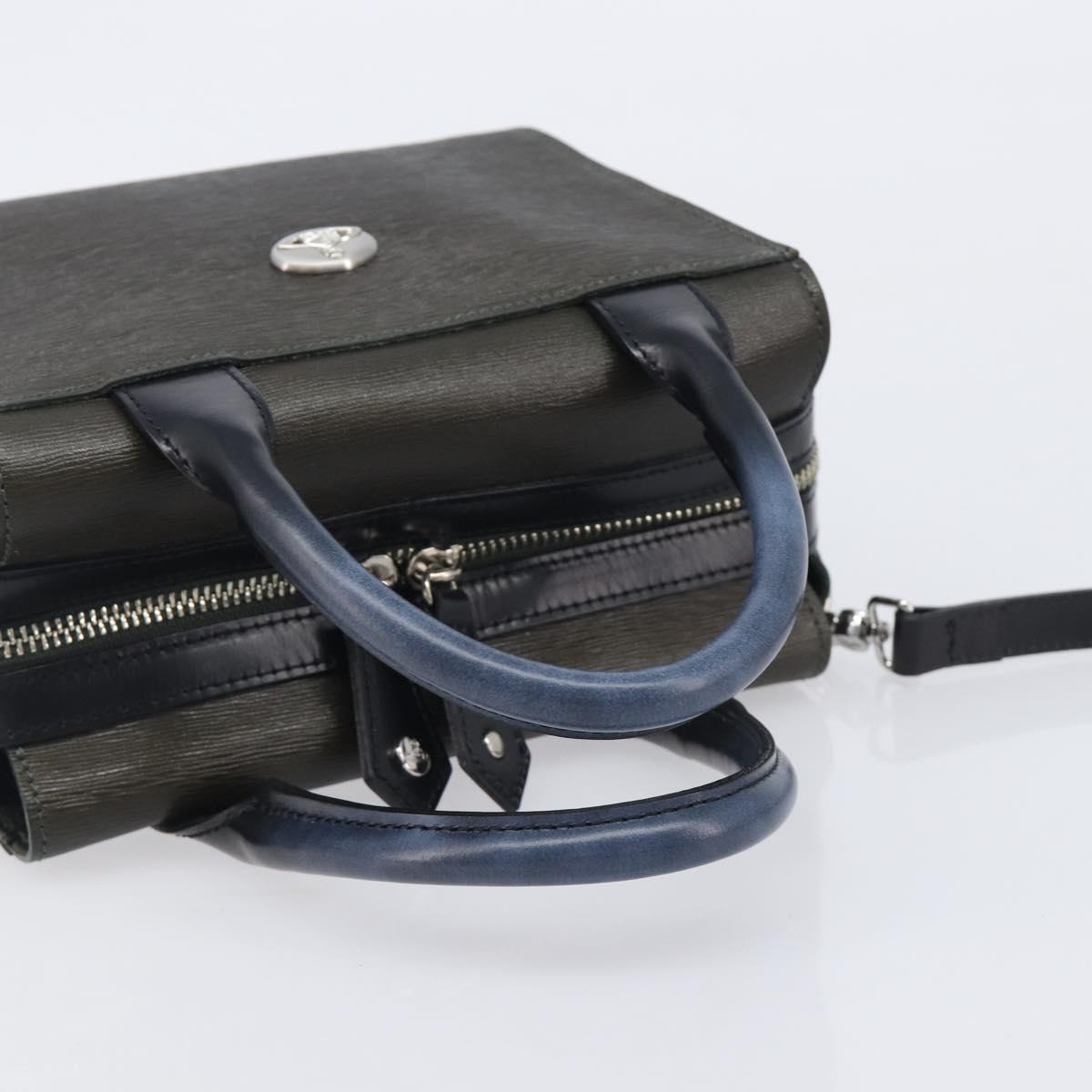 Vivienne Westwood Hand Bag Leather Green Silver Auth am13090A