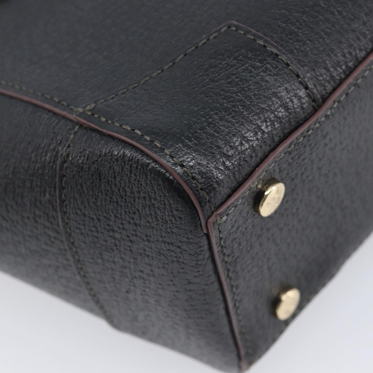 Vivienne Westwood Hand Bag Leather Black Gold Tone Auth am13092V