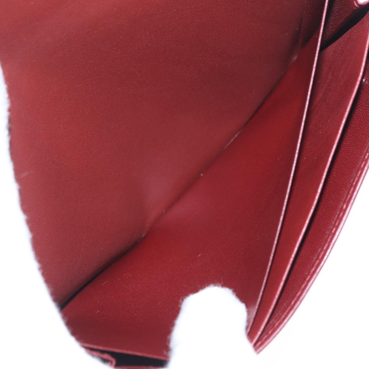 Cartier Must Line Multi Case Travel Case Leather Bordeaux Gold Auth am13093V