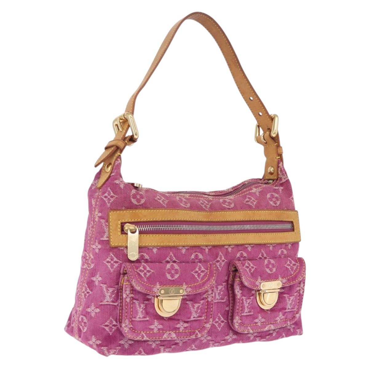 LOUIS VUITTON Monogram Denim Buggy PM Shoulder Bag Pink M95212 LV Auth am13094V