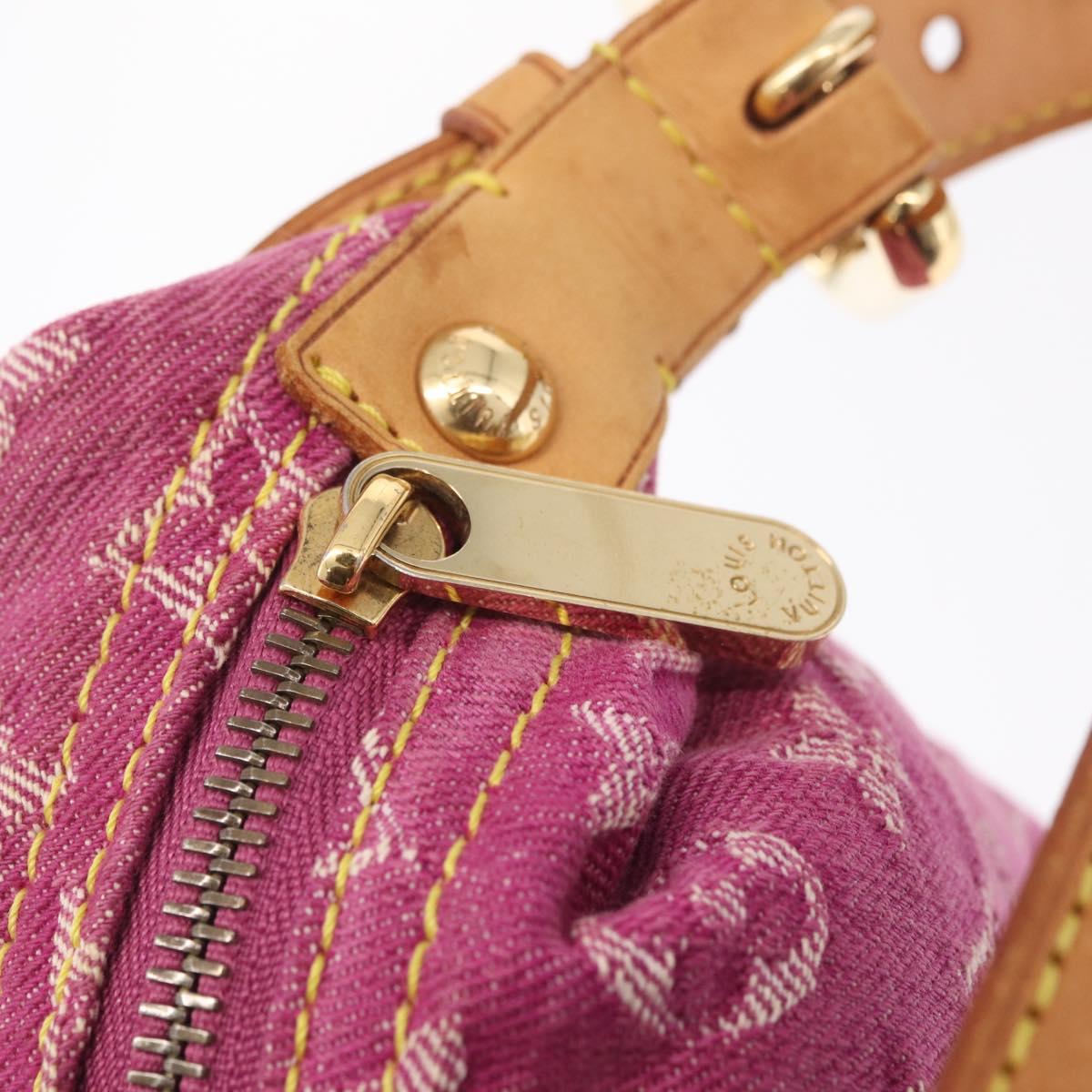 LOUIS VUITTON Monogram Denim Buggy PM Shoulder Bag Pink M95212 LV Auth am13094V