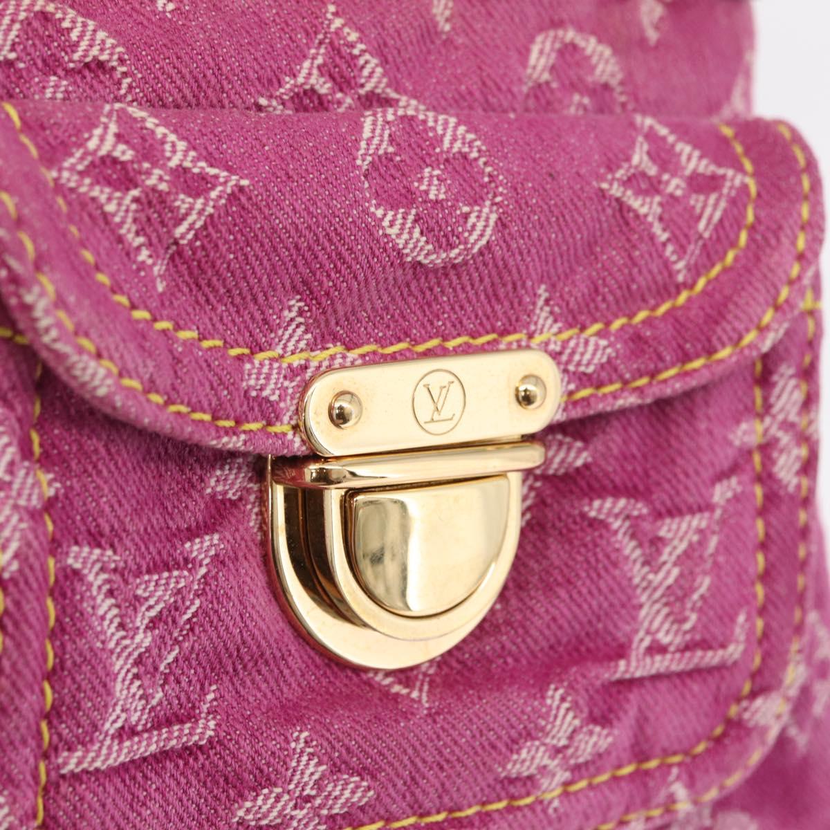 LOUIS VUITTON Monogram Denim Buggy PM Shoulder Bag Pink M95212 LV Auth am13094V