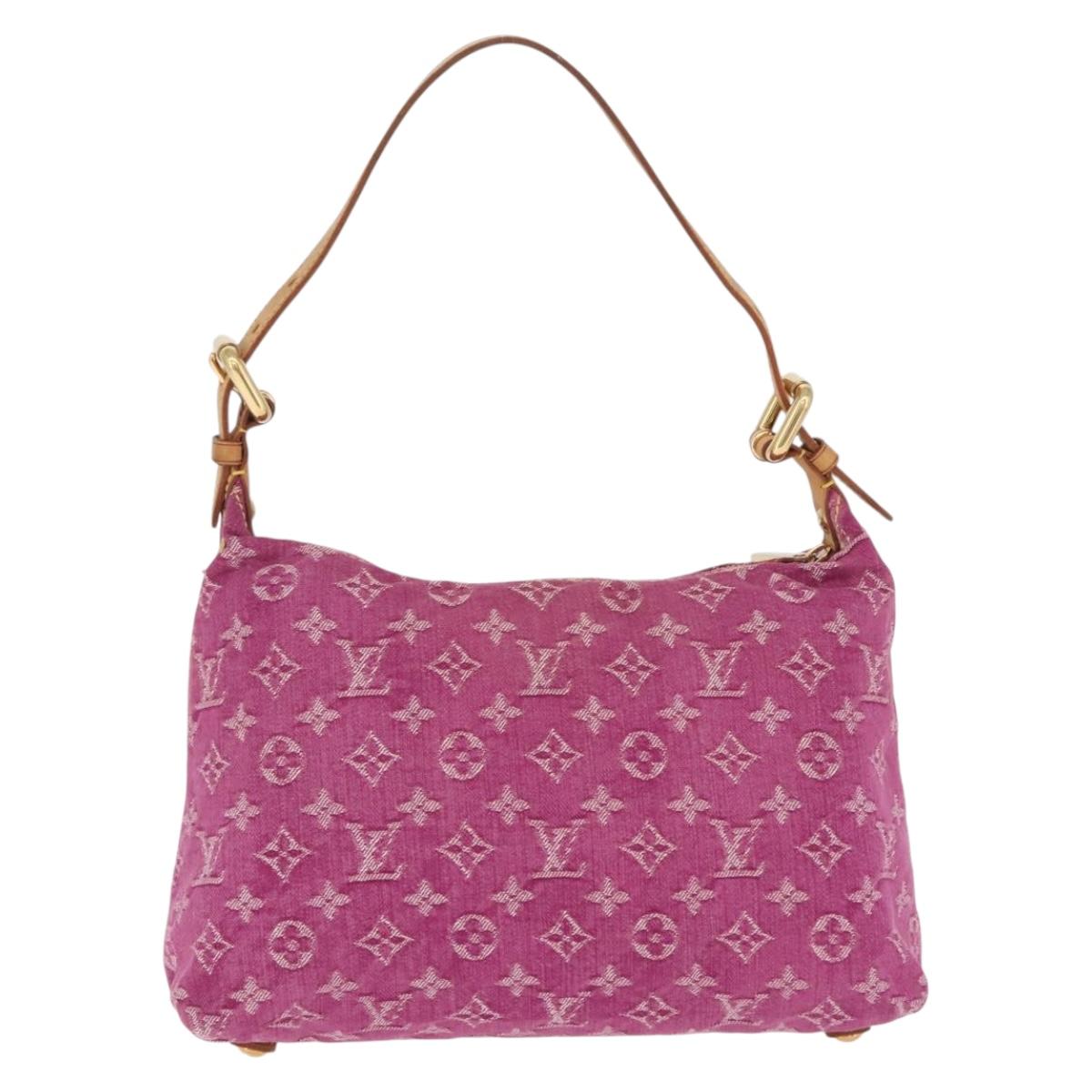 LOUIS VUITTON Monogram Denim Buggy PM Shoulder Bag Pink M95212 LV Auth am13094V