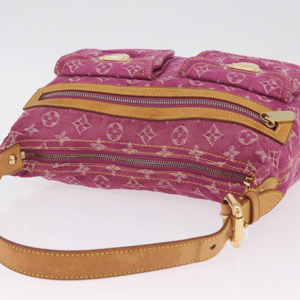 LOUIS VUITTON Monogram Denim Buggy PM Shoulder Bag Pink M95212 LV Auth am13094V
