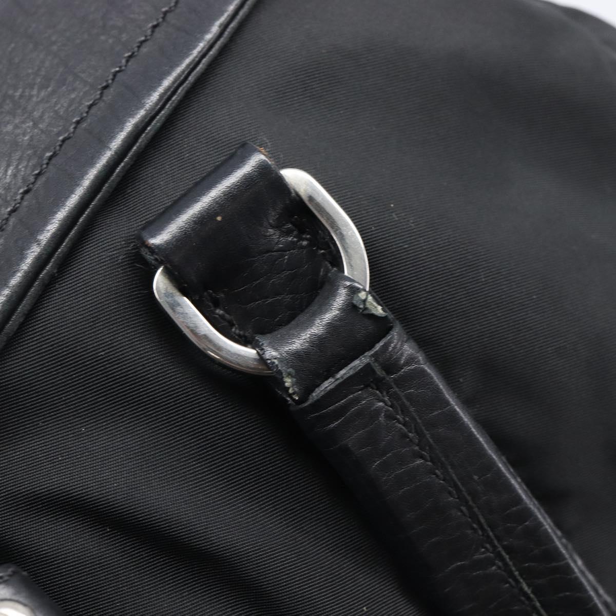 PRADA Shoulder Bag Nylon Black Silver Auth am13098A