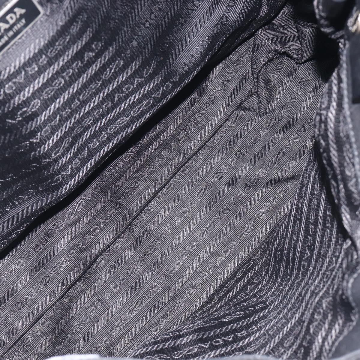 PRADA Shoulder Bag Nylon Black Silver Auth am13098A