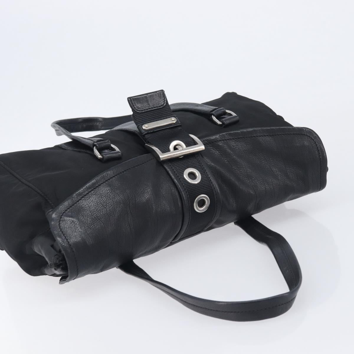 PRADA Shoulder Bag Nylon Black Silver Auth am13098A