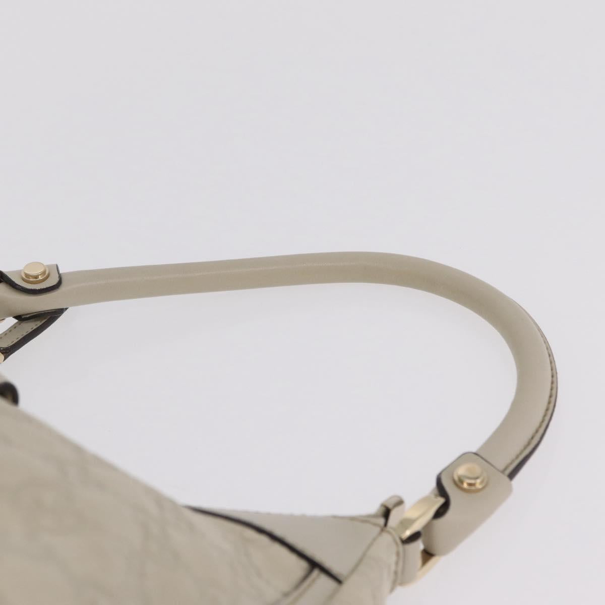 GUCCI GuccissimaGG Abbey Hand Bag Leather White Gold Tone 190525 Auth am13101V