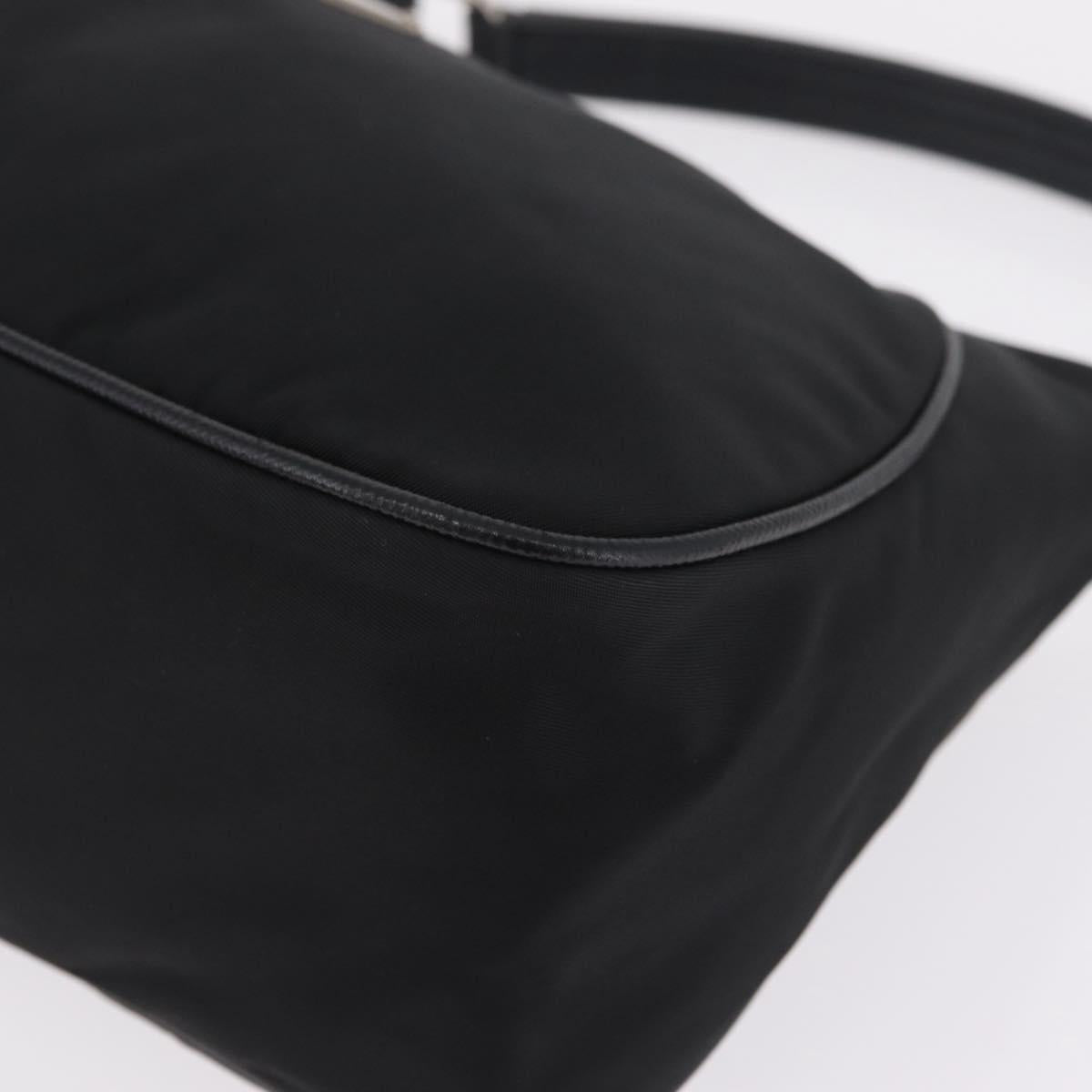 PRADA Shoulder Bag Nylon Black Silver Auth am13104V