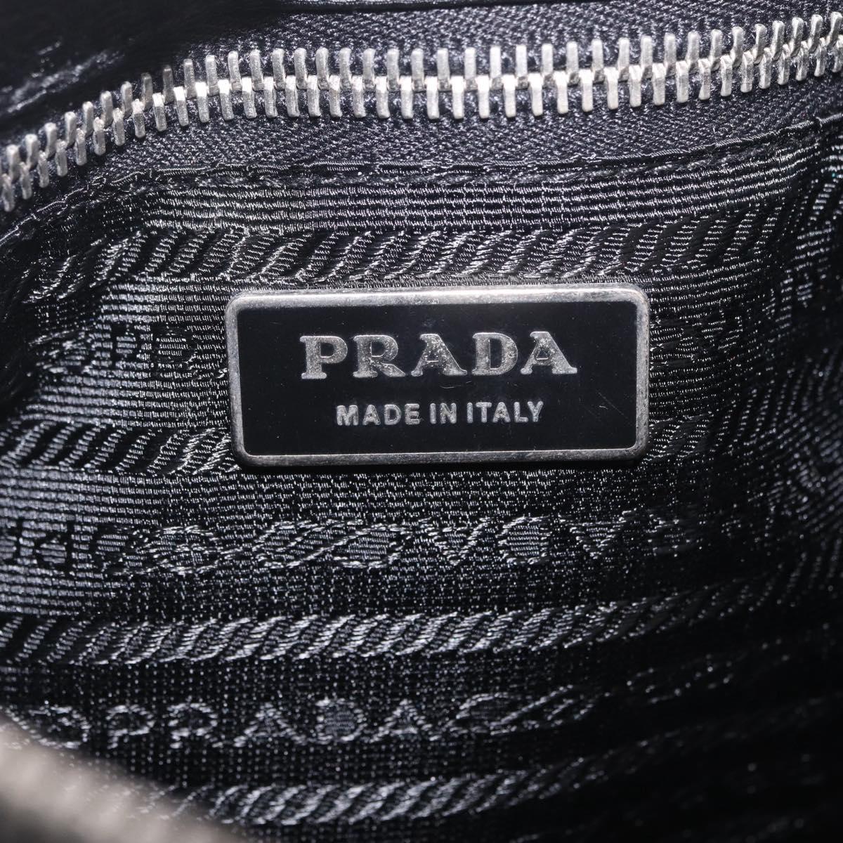 PRADA Shoulder Bag Nylon Black Silver Auth am13104V