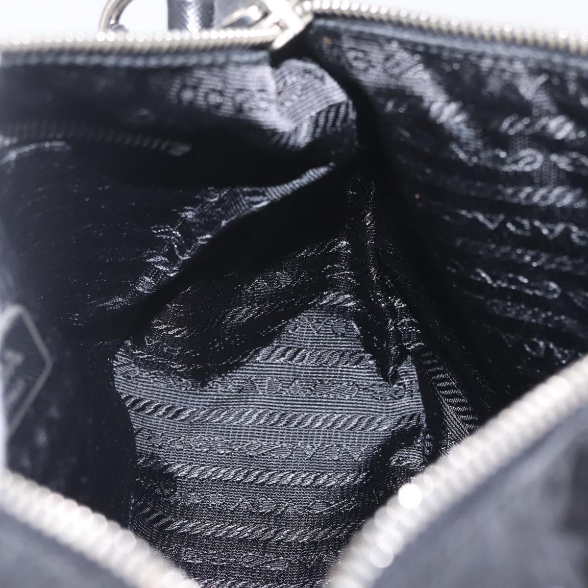 PRADA Shoulder Bag Nylon Black Silver Auth am13104V