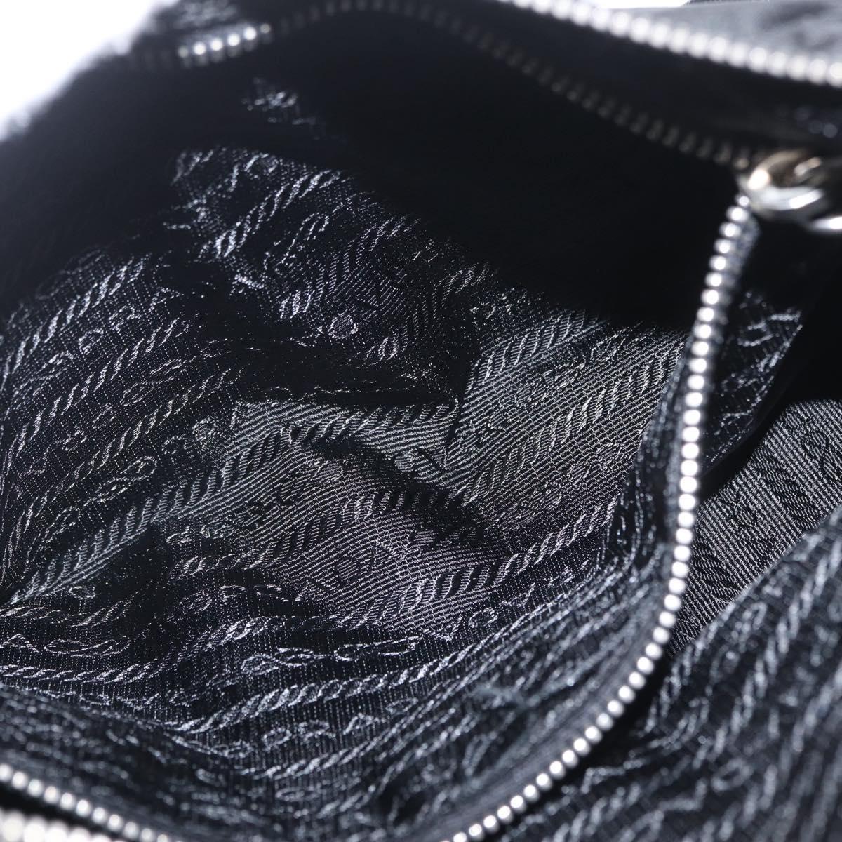 PRADA Shoulder Bag Nylon Black Silver Auth am13104V