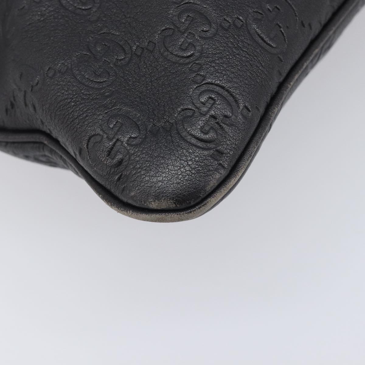 GUCCI GuccissimaGG Shoulder Bag Leather Black Gold Tone 201446 Auth am13105V