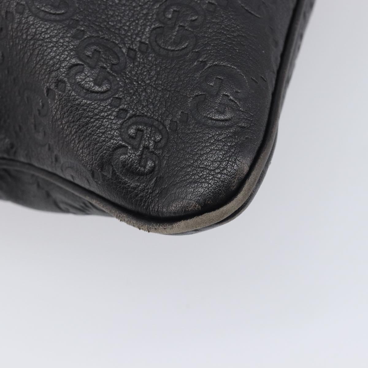 GUCCI GuccissimaGG Shoulder Bag Leather Black Gold Tone 201446 Auth am13105V
