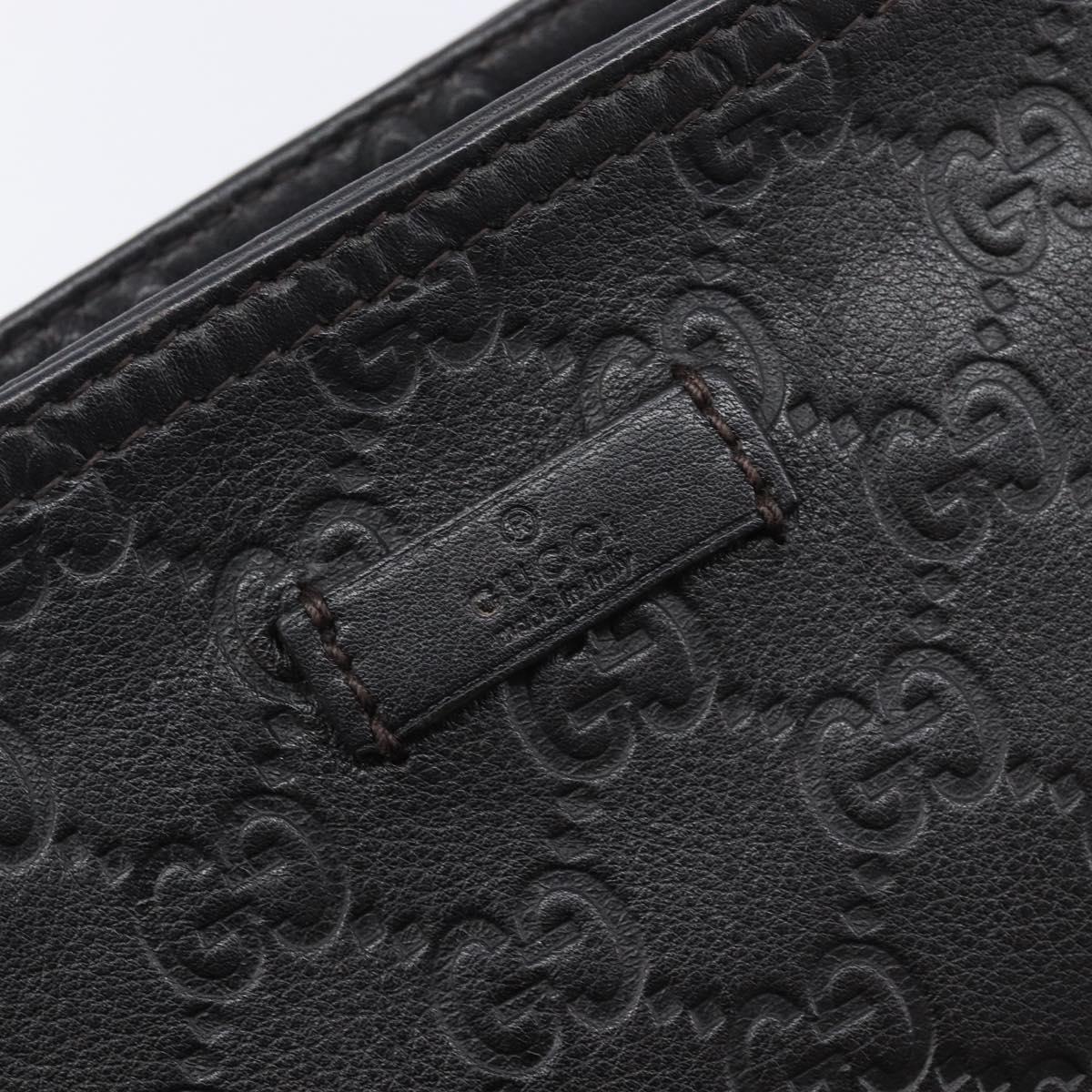 GUCCI GuccissimaGG Shoulder Bag Leather Black Gold Tone 201446 Auth am13105V