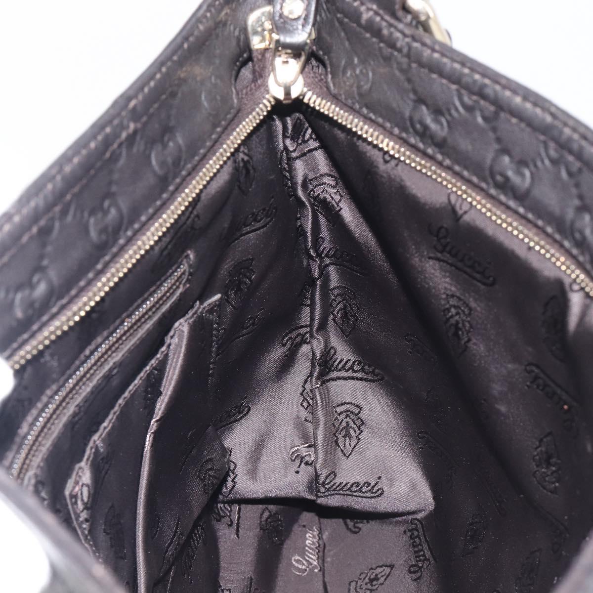 GUCCI GuccissimaGG Shoulder Bag Leather Black Gold Tone 201446 Auth am13105V
