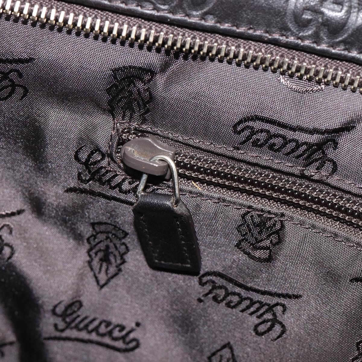 GUCCI GuccissimaGG Shoulder Bag Leather Black Gold Tone 201446 Auth am13105V