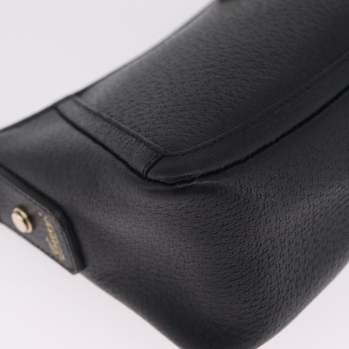 GUCCI Abbey Shoulder Bag Leather Black Gold Tone 130939 Auth am13107V
