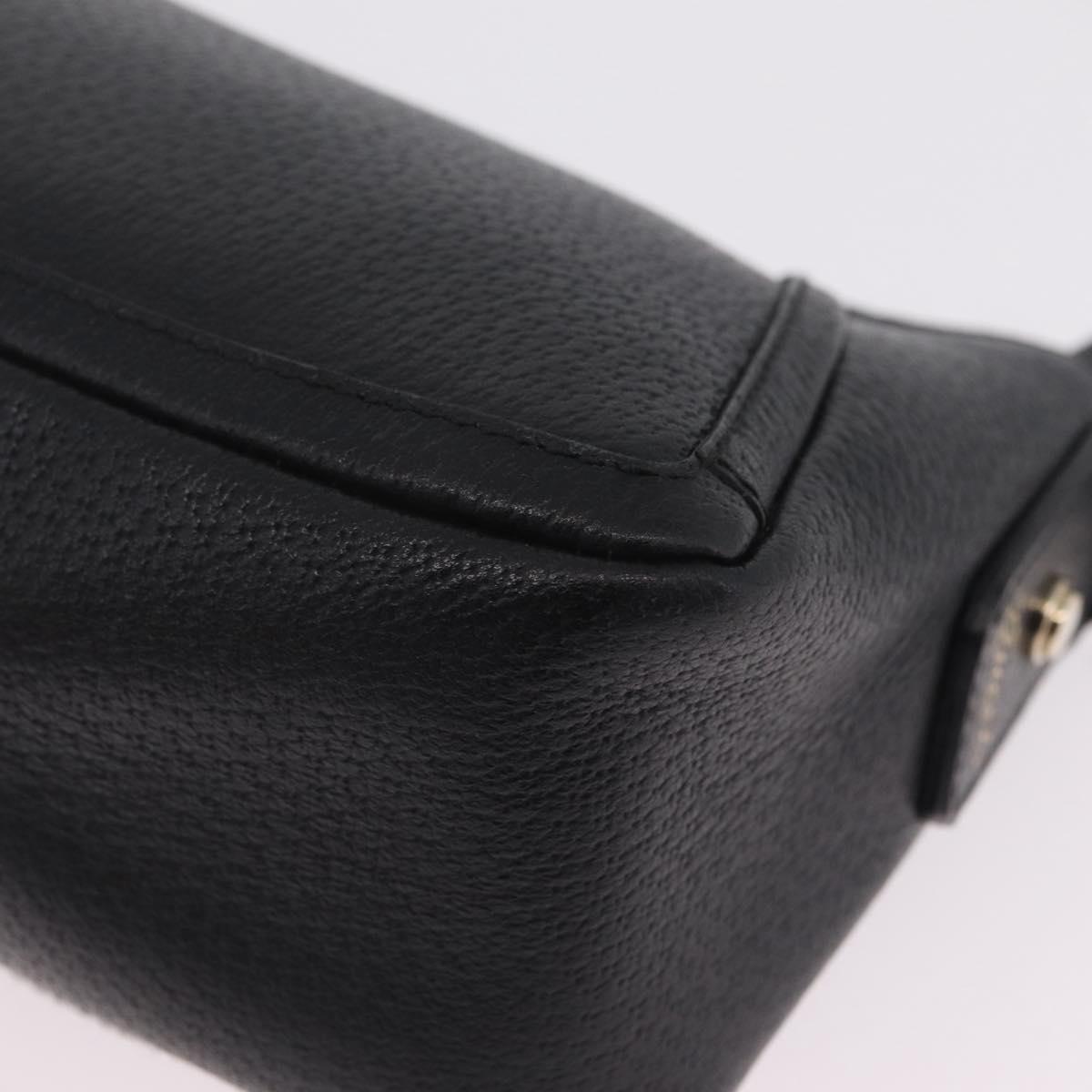 GUCCI Abbey Shoulder Bag Leather Black Gold Tone 130939 Auth am13107V