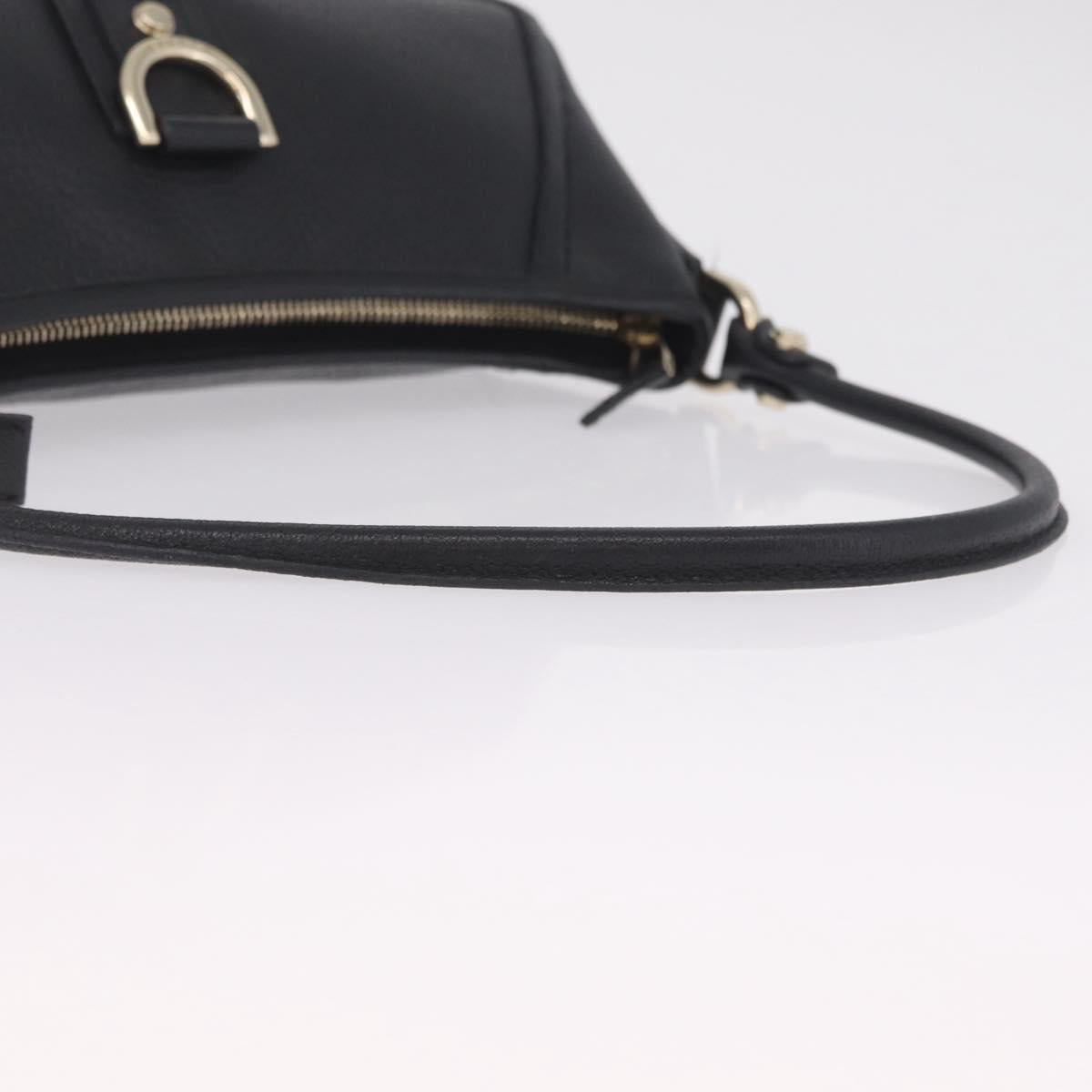 GUCCI Abbey Shoulder Bag Leather Black Gold Tone 130939 Auth am13107V
