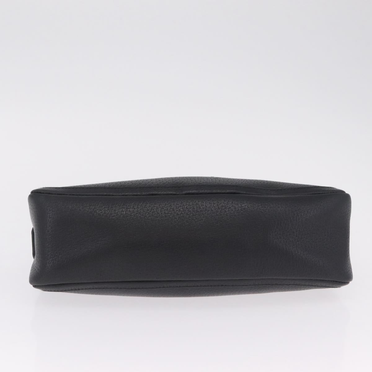 GUCCI Abbey Shoulder Bag Leather Black Gold Tone 130939 Auth am13107V