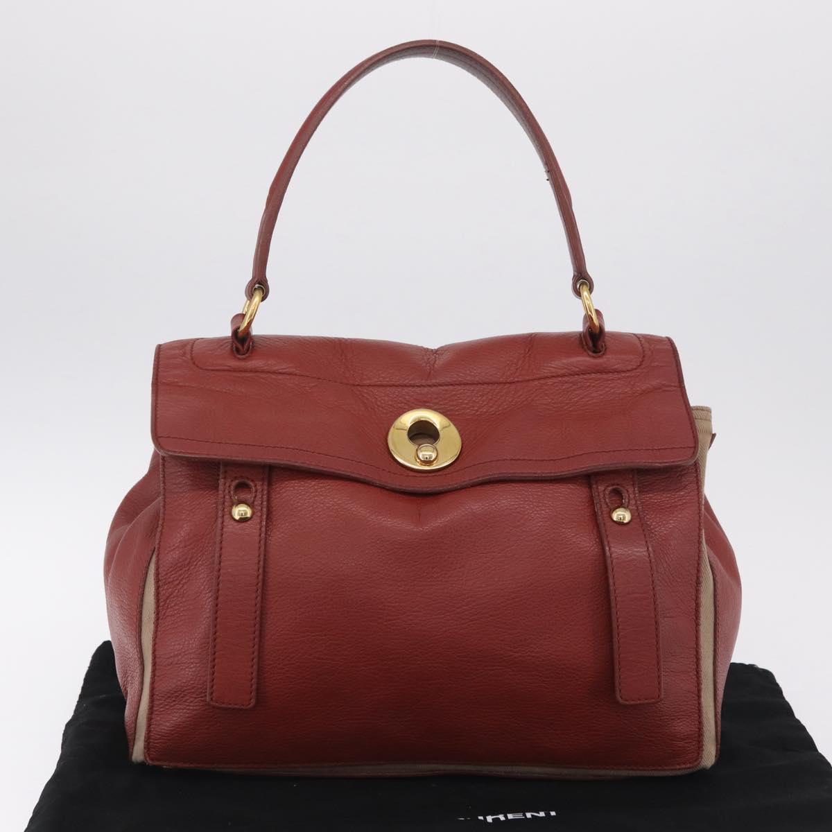 Saint Laurent Muse To Hand Bag Leather Brown Gold Tone 229680 Auth am13115A