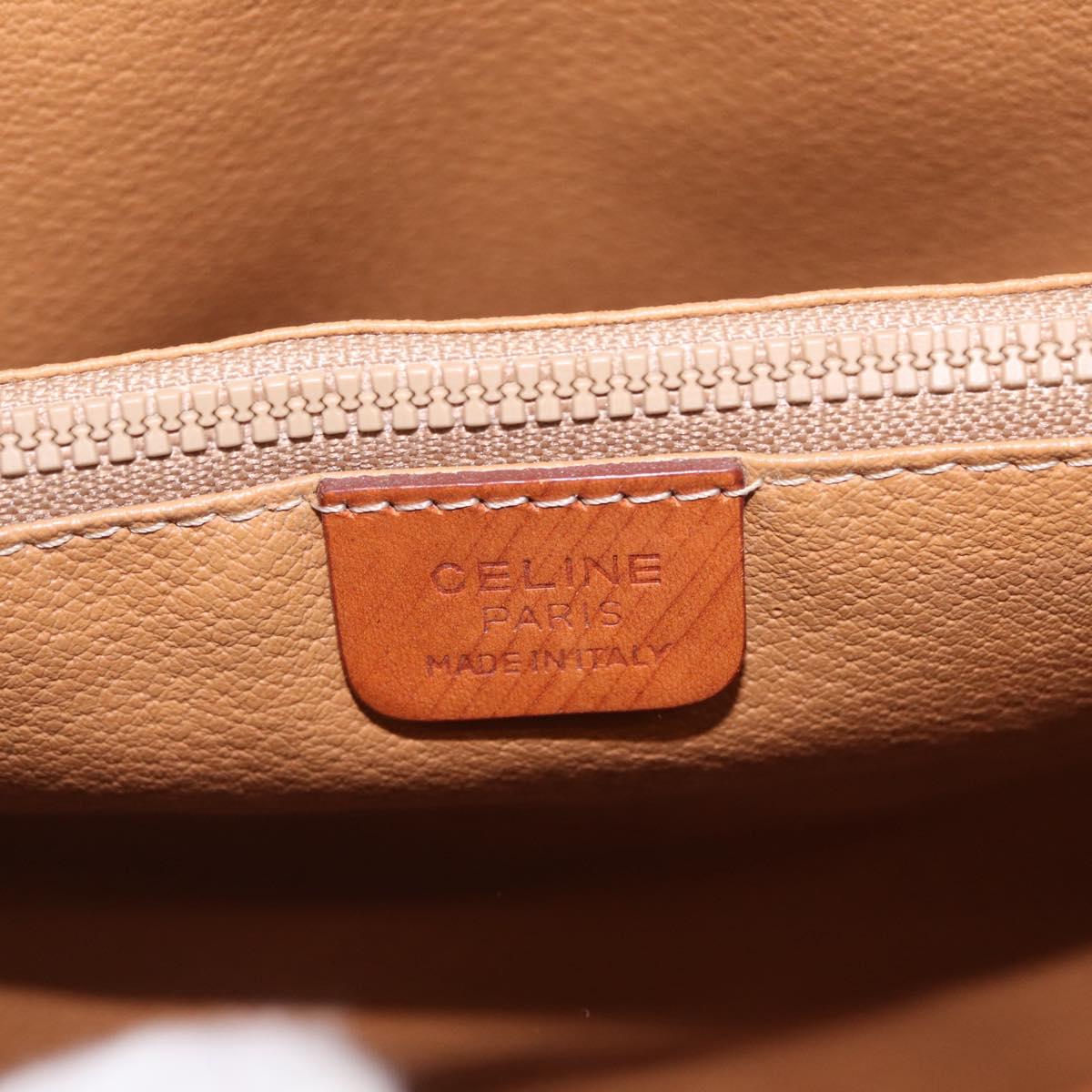 CELINE Macadam Tote Bag PVC Beige Gold Tone Auth am13124V
