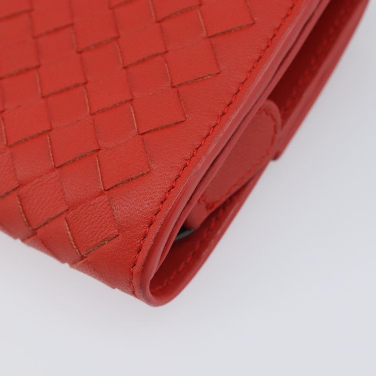 Bottega Veneta INTRECCIATO Long Wallet Leather Orange Auth am13125V