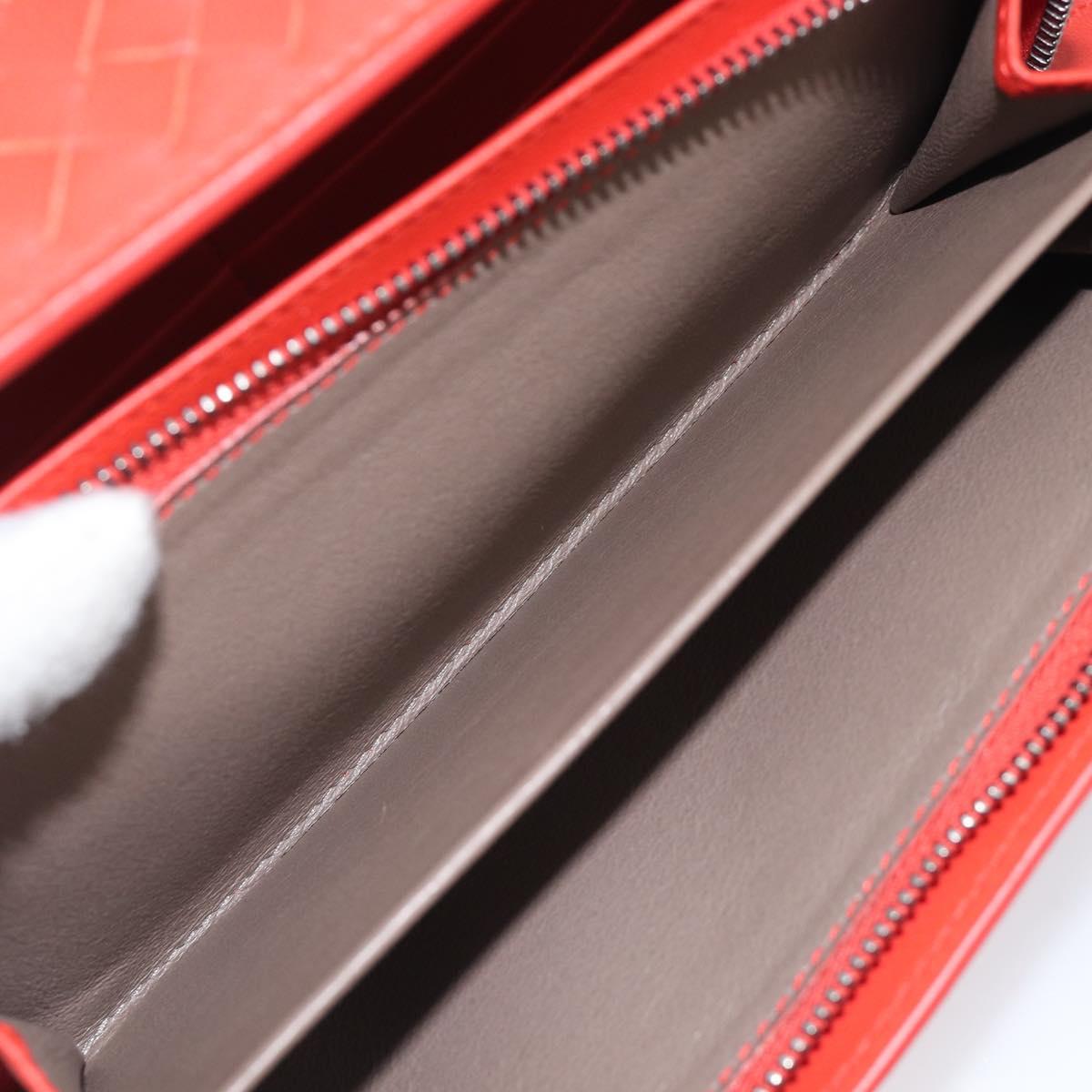 Bottega Veneta INTRECCIATO Long Wallet Leather Orange Auth am13125V