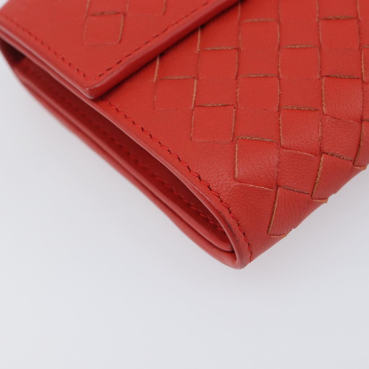 Bottega Veneta INTRECCIATO Long Wallet Leather Orange Auth am13125V