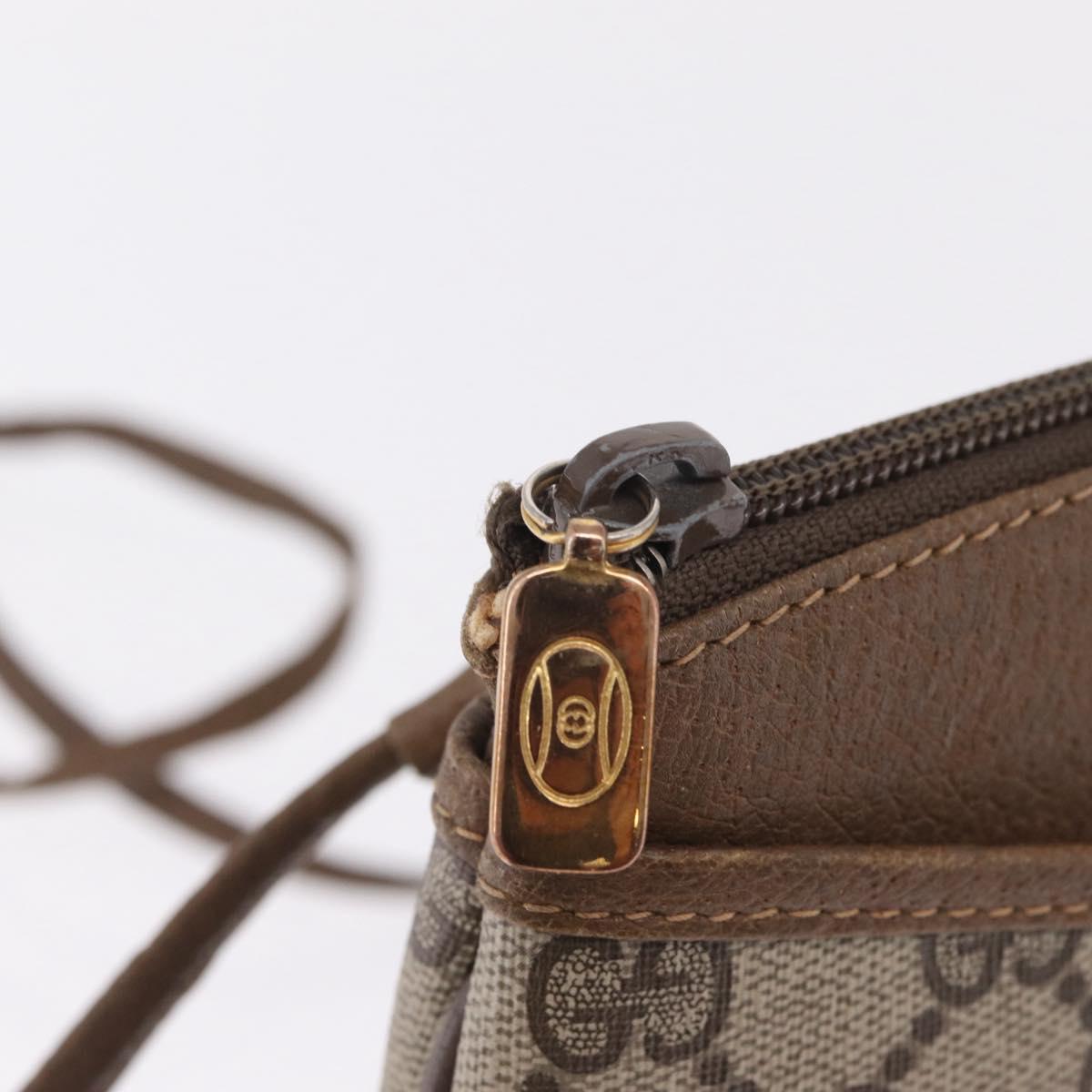 GUCCI GG Supreme Web Sherry Line Shoulder Bag PVC Brown 904 02 026 Auth am13133A