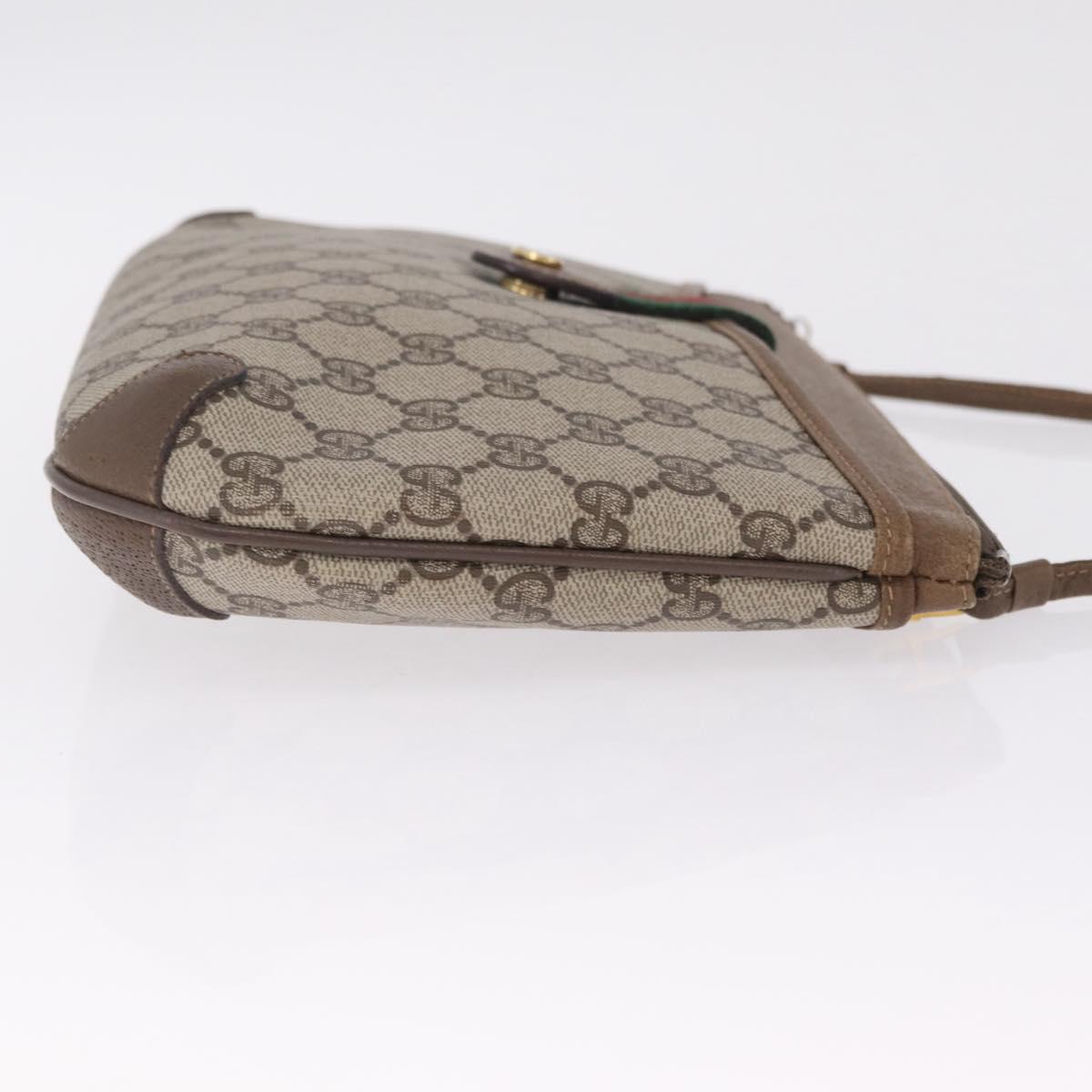 GUCCI GG Supreme Web Sherry Line Shoulder Bag PVC Brown 904 02 026 Auth am13133A