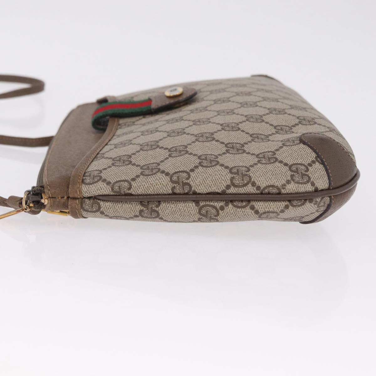 GUCCI GG Supreme Web Sherry Line Shoulder Bag PVC Brown 904 02 026 Auth am13133A