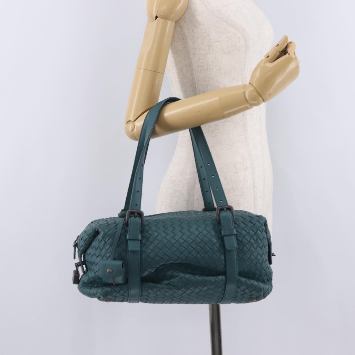 Bottega Veneta INTRECCIATO Hand Bag Leather Green Auth am13135V