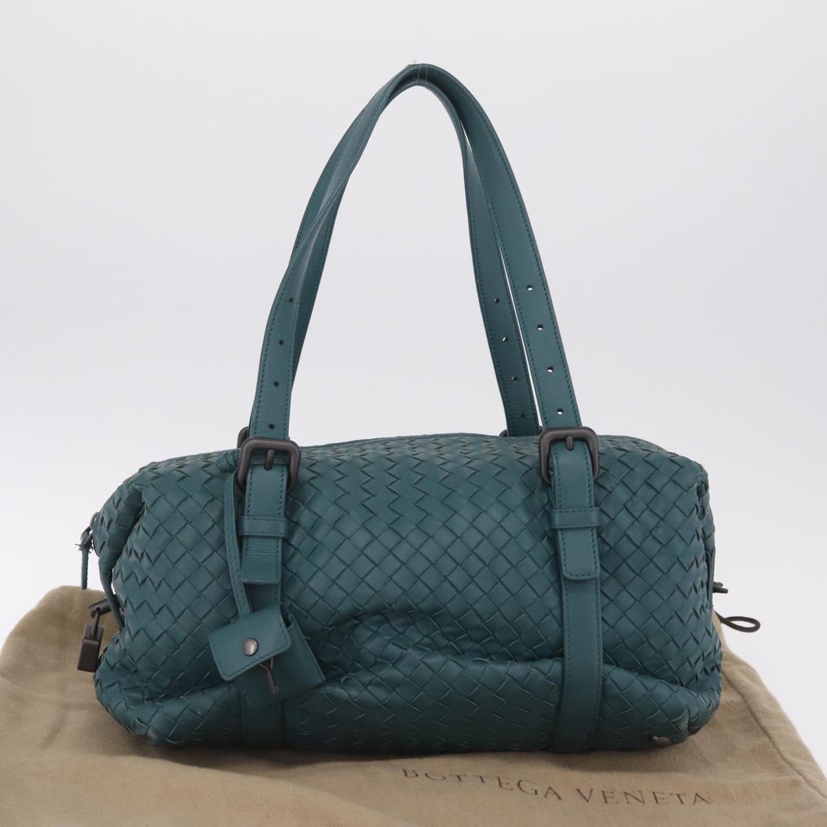 Bottega Veneta INTRECCIATO Hand Bag Leather Green Auth am13135V