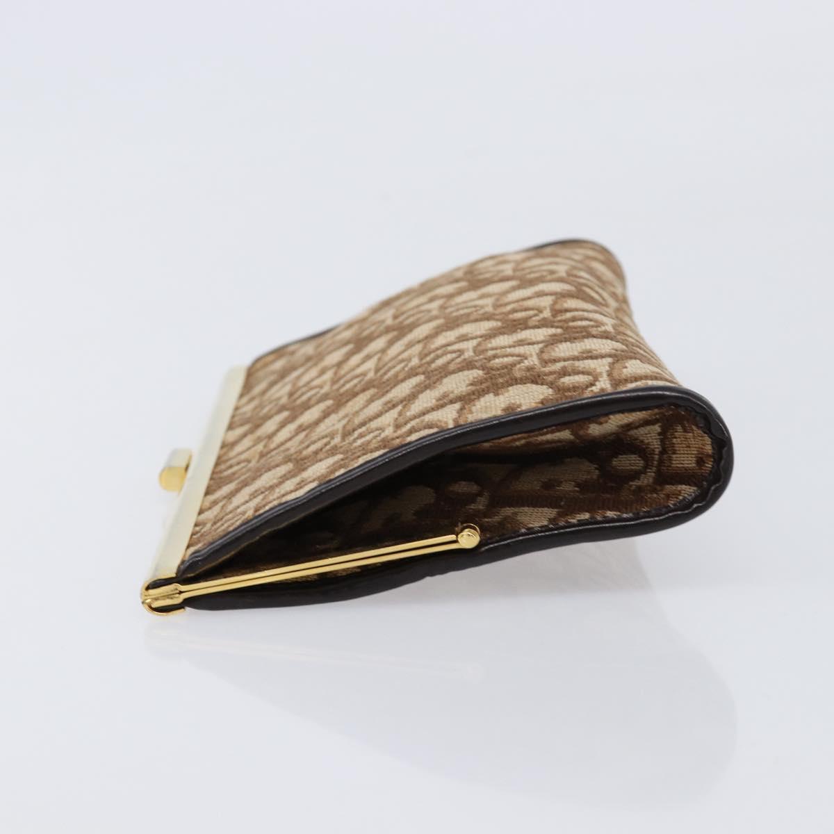 Christian Dior Trotter Canvas Clutch Bag Brown Gold Auth am13145