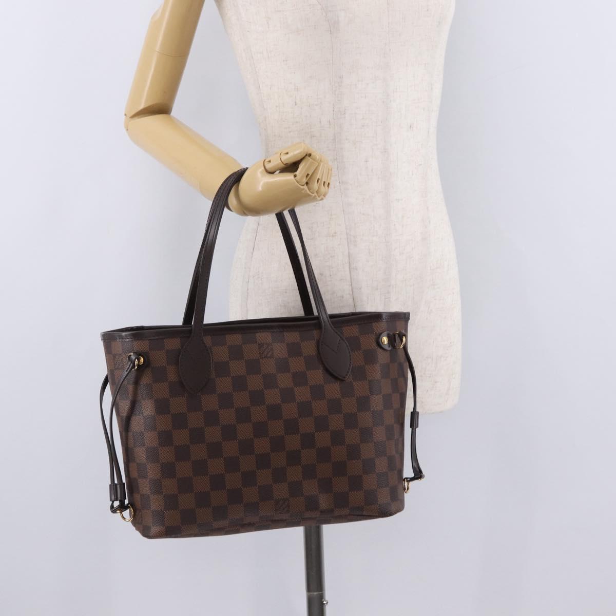 LOUIS VUITTON Damier Ebene Neverfull PM Tote Bag N51109 LV Auth am13228SAV