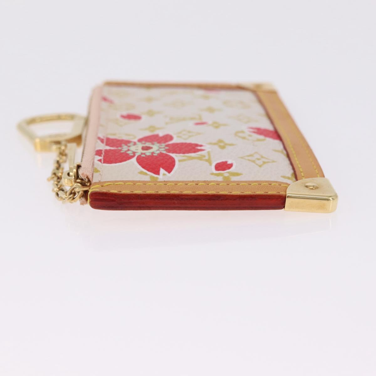 LOUIS VUITTON Monogram Cherry Blossom Pochette Cree Purse Red LV Auth am13239M