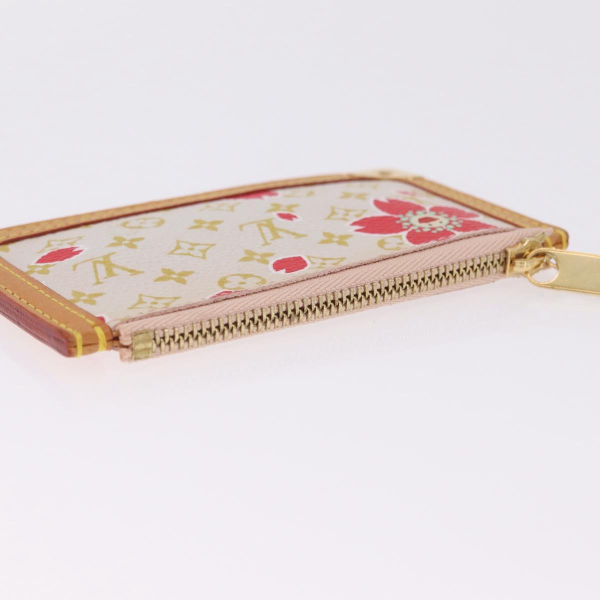 LOUIS VUITTON Monogram Cherry Blossom Pochette Cree Purse Red LV Auth am13239M