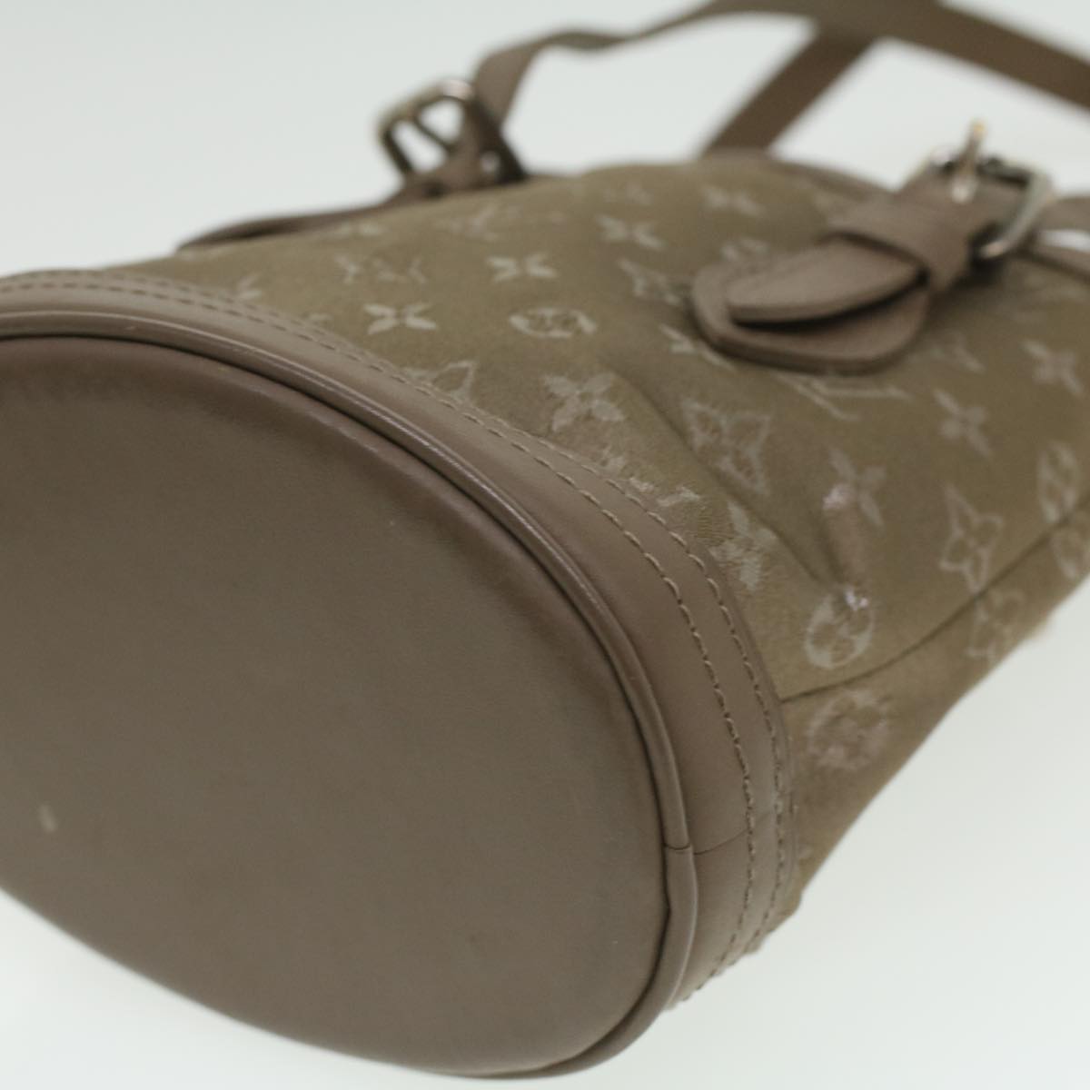 LOUIS VUITTON Monogram Satin Little bucket Hand Bag Beige M92145 LV Auth am3521V