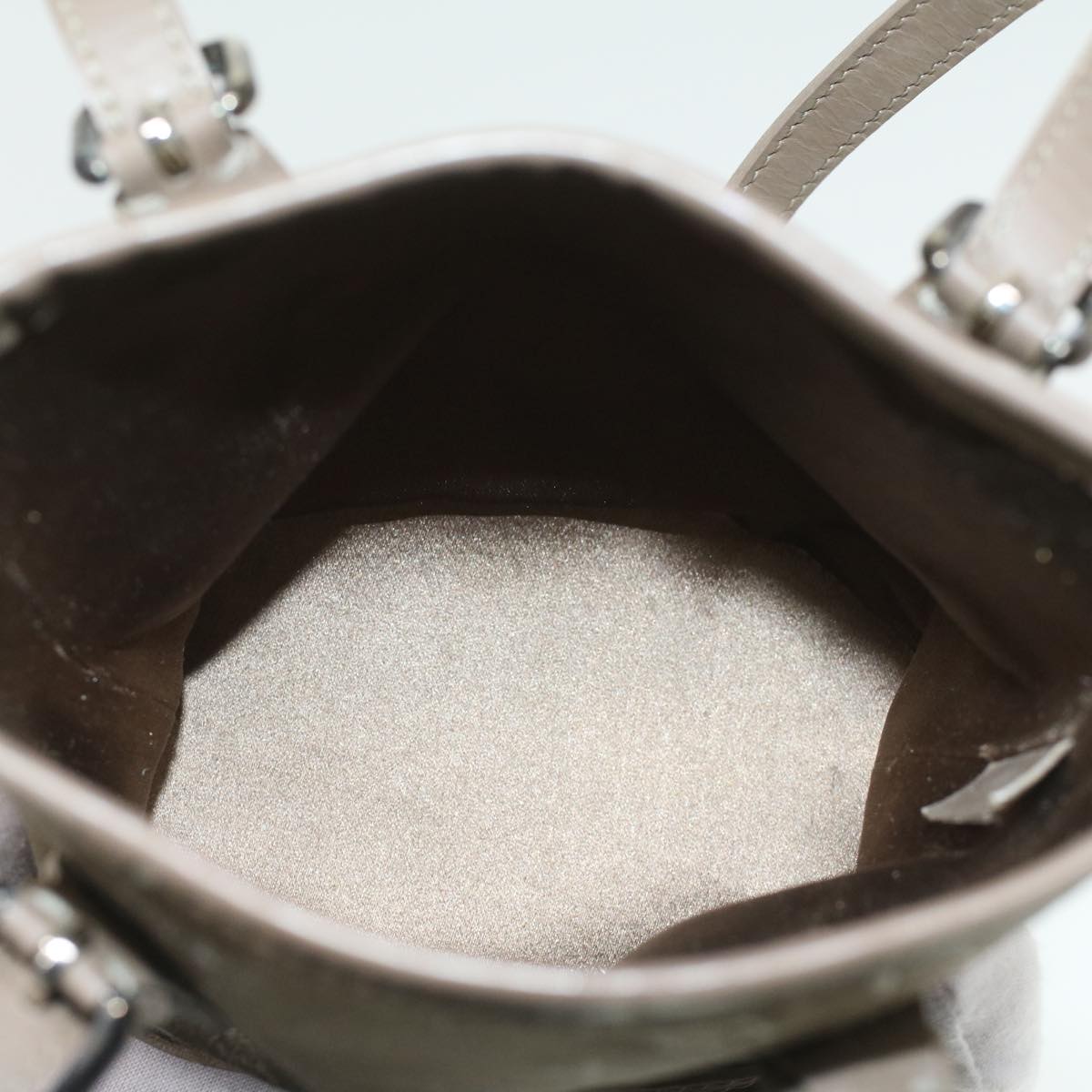 LOUIS VUITTON Monogram Satin Little bucket Hand Bag Beige M92145 LV Auth am3521V