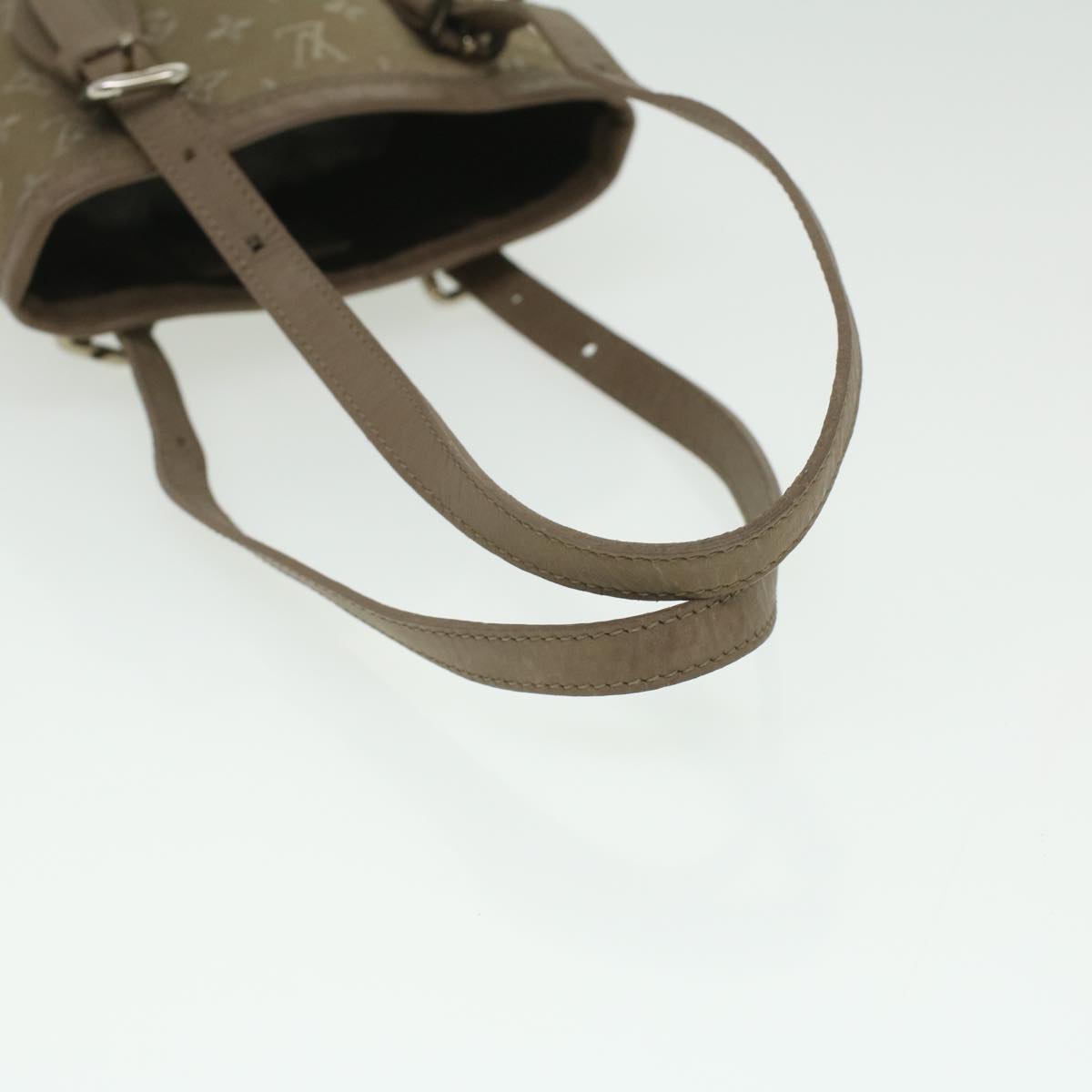 LOUIS VUITTON Monogram Satin Little bucket Hand Bag Beige M92145 LV Auth am3521V