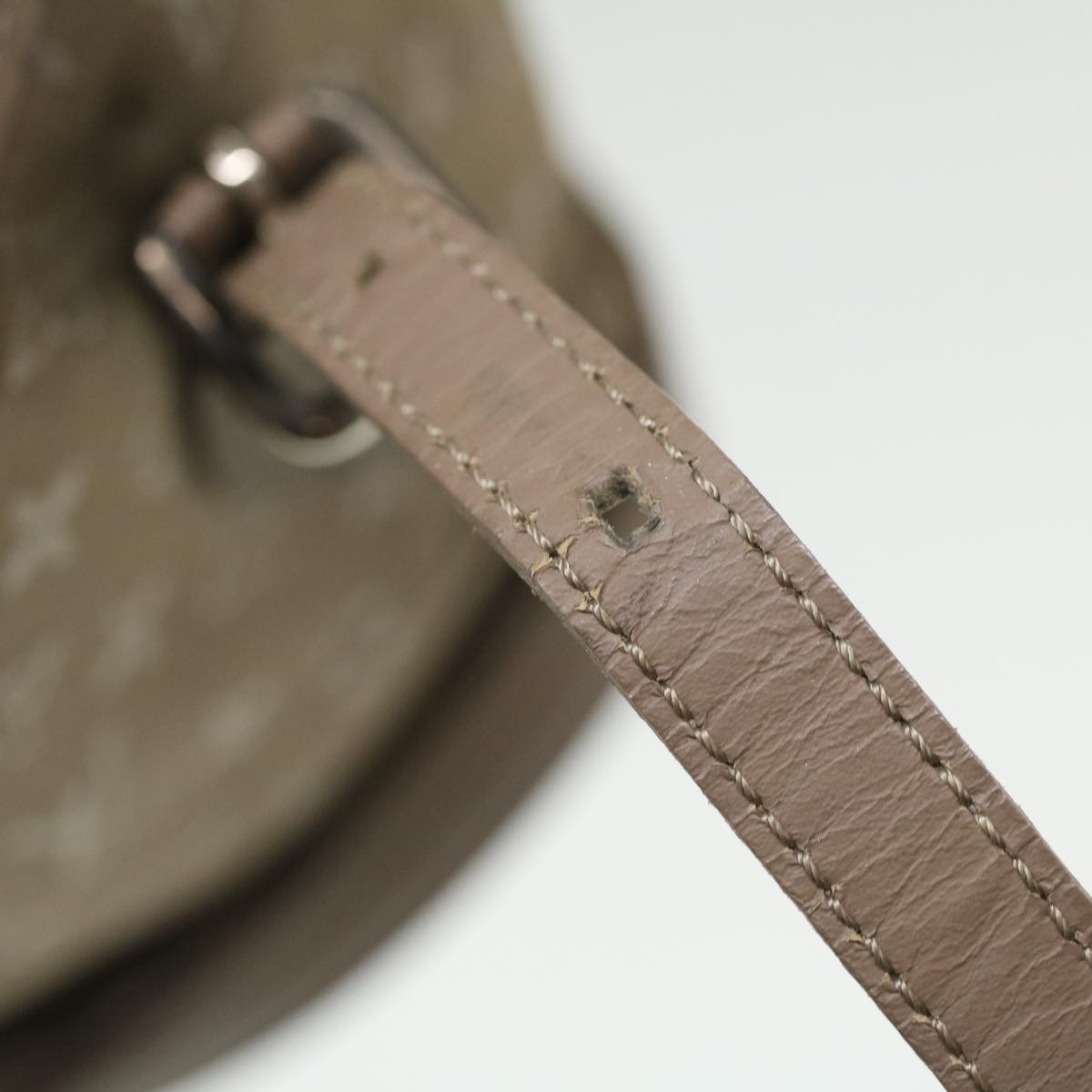 LOUIS VUITTON Monogram Satin Little bucket Hand Bag Beige M92145 LV Auth am3521V