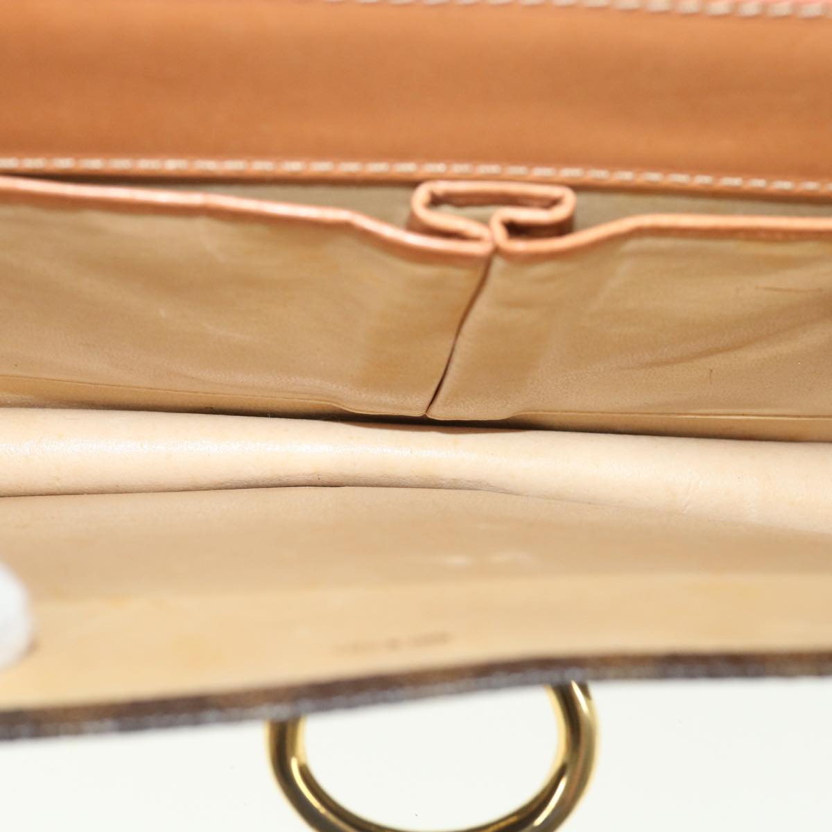 CELINE Macadam Canvas Hand Bag PVC Leather Brown Auth am3590