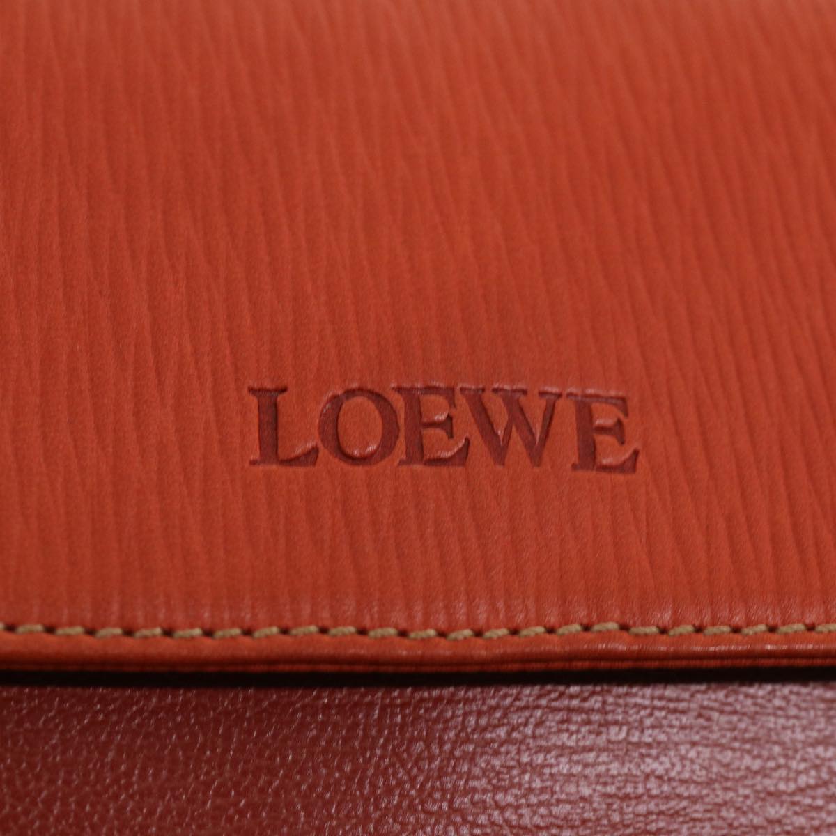 LOEWE Twist Hand Bag Leather Red Auth am3594