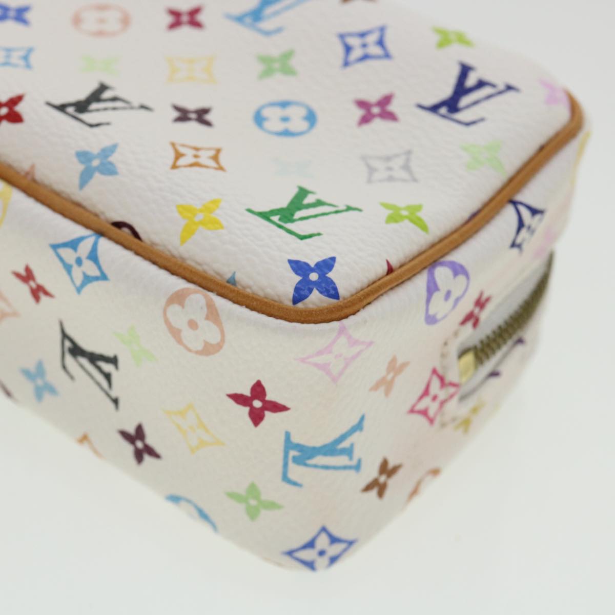 LOUIS VUITTON Monogram Multicolor Trousse Wapity Pouch White M58033 Auth am3638V