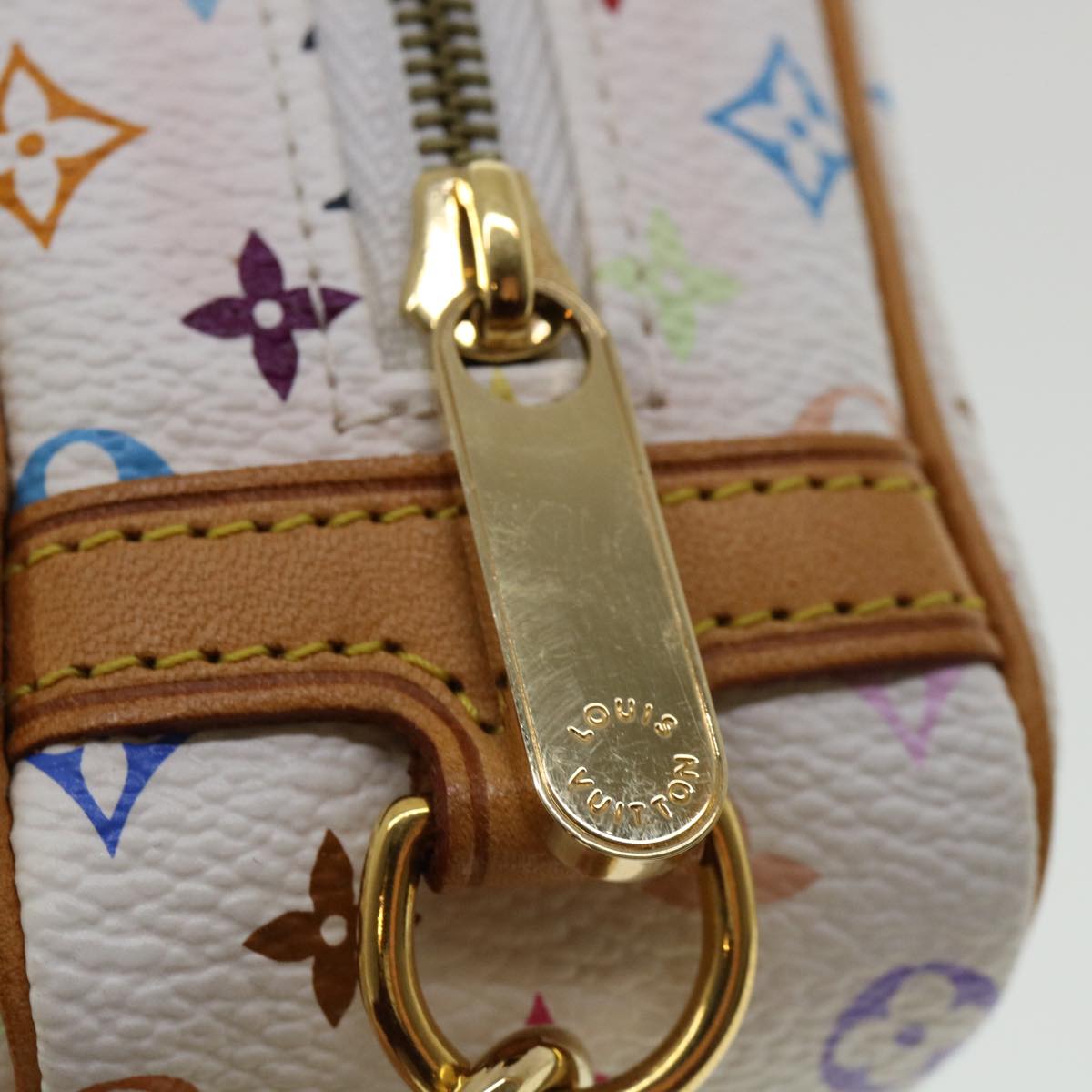 LOUIS VUITTON Monogram Multicolor Trousse Wapity Pouch White M58033 Auth am3638V