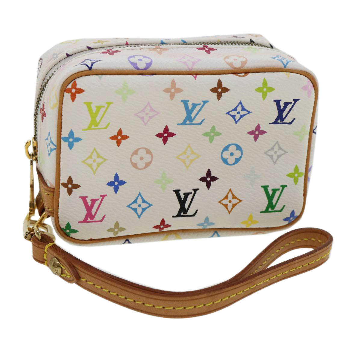 LOUIS VUITTON Monogram Multicolor Trousse Wapity Pouch White M58033 Auth am3638V