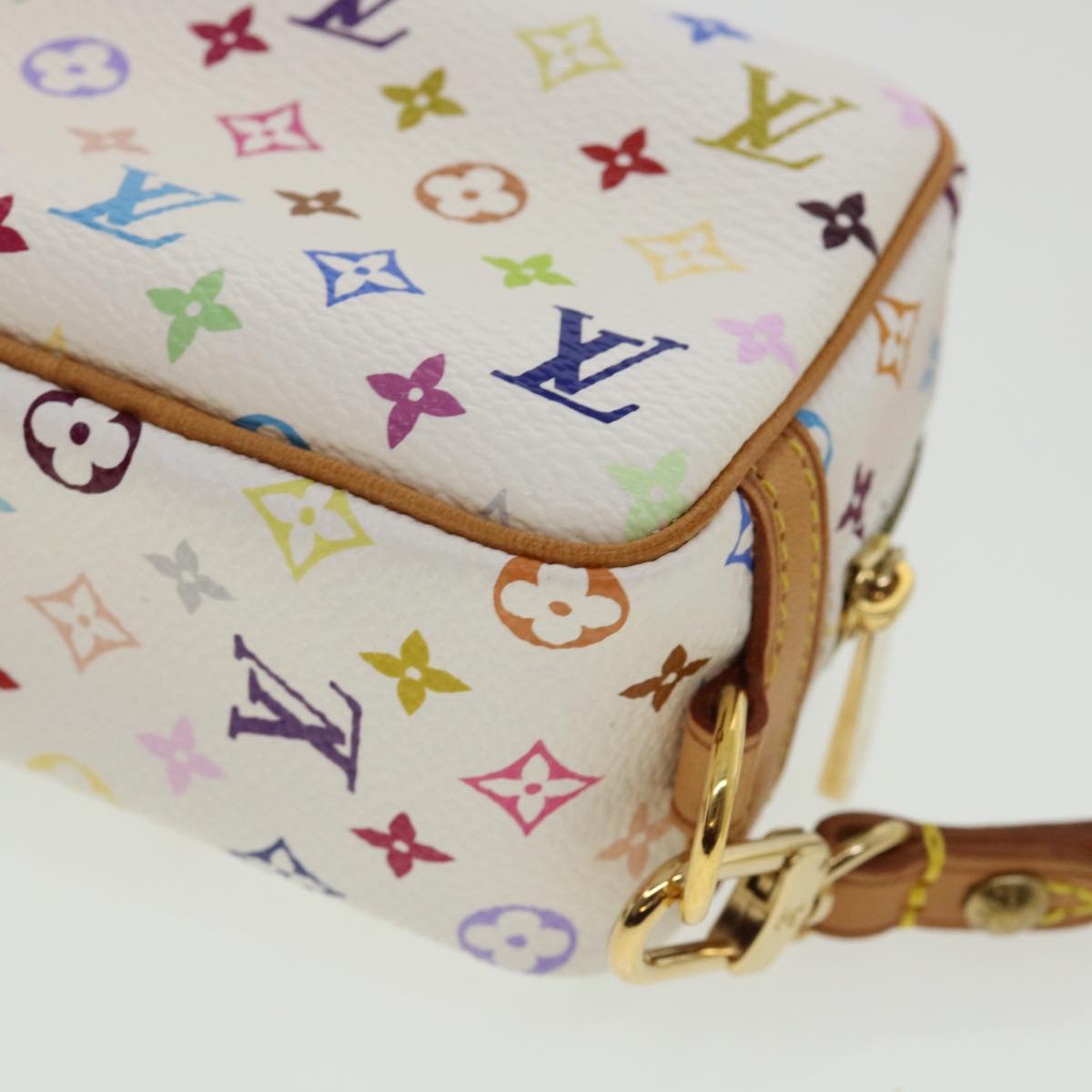 LOUIS VUITTON Monogram Multicolor Trousse Wapity Pouch White M58033 Auth am3638V